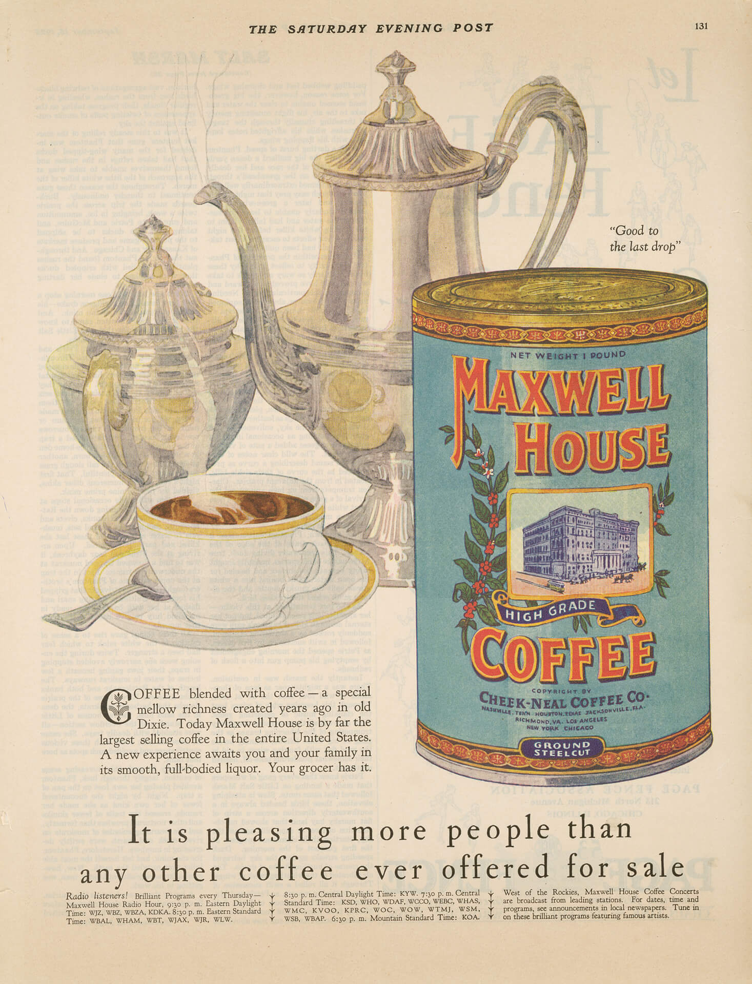 Maxwell House Ad silver coffee pot 1